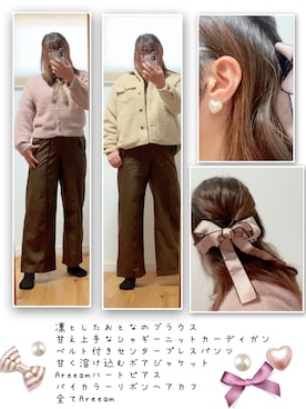 「Areeam（アリーム）のアイテム（その他アウター）」を使った、ANNAさん（レディース・166cm）の秋コーディネート