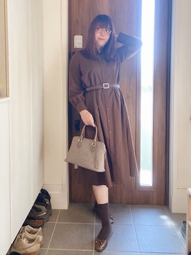 「アイテム（レッグウェア）」を使った、ANNAさん（レディース・166cm）の秋コーディネート