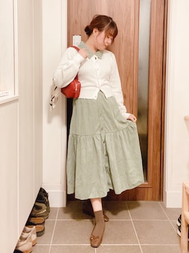 「アイテム（シャツワンピース）」を使った、ANNAさん（レディース・166cm）の秋コーディネート