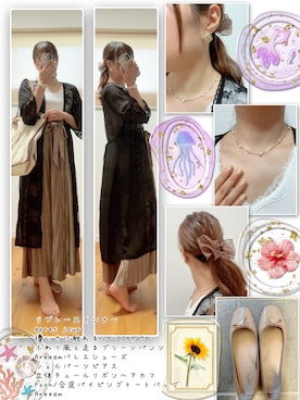 「ガウン」｜「アイテム（バレエシューズ）」を使った、ANNAさん（レディース・166cm）の夏コーディネート