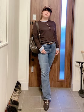 「GeeRA（ジーラ）のアイテム」を使った、ANNAさん（レディース・166cm）の春コーディネート