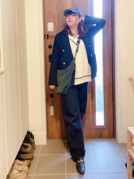 「めがね」｜「アイテム（帽子）」を使った、ANNAさん（レディース・166cm）の秋コーディネート