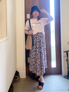 「GU（ジーユー）のアイテム（帽子）」を使った、ANNAさん（レディース・166cm）の夏コーディネート