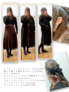 「classicalelf（クラシカルエルフ）のアイテム（その他アウター）」を使った、ANNAさん（レディース・166cm）の冬コーディネート