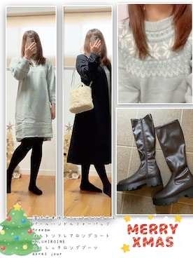 「apres jour（アプレジュール）のアイテム（ブーツ）」を使った、ANNAさん（レディース・166cm）の冬コーディネート