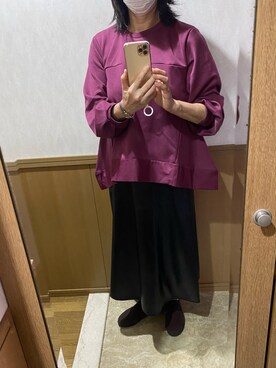 「DRESKIP（ドレスキップ）のアイテム（トップス）」を使った、HARUMITさん（レディース・164cm）の秋コーディネート