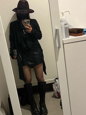 「FIG&VIPER（フィグアンドバイパー）のアイテム（パンツ）」を使った、シャーロット・ぬまちさん（レディース・156cm）の冬コーディネート