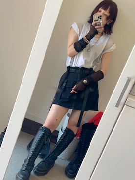 「FIG&VIPER（フィグアンドバイパー）のアイテム（スカート）」を使った、シャーロット・ぬまちさん（レディース・156cm）の夏コーディネート