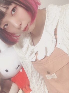 「axes femme（アクシーズファム）のアイテム（カーディガン/ボレロ）」を使った、シャーロット・ぬまちさん（レディース・156cm）の秋コーディネート