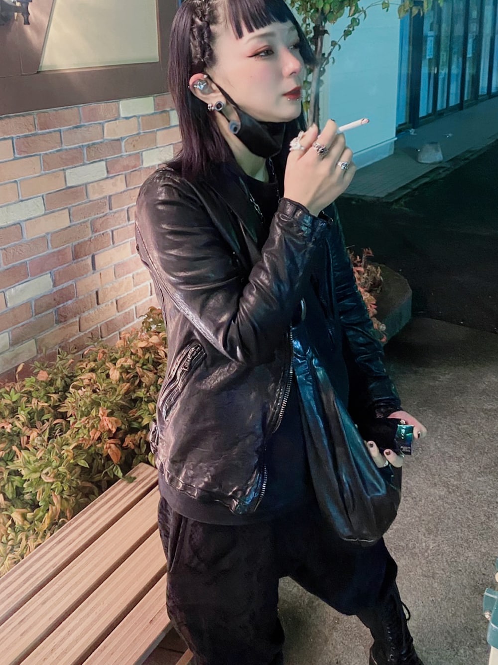 バックラッシュ キップレザー切替リネンライダースジャケット エンジ バックラッシュ キップレザー切替リネンライダースジャケット