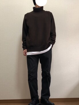 「タートルネックセーター」｜玄人(くろうと)さん（メンズ・168cm）の秋コーディネート