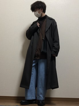 「RAGEBLUE（レイジブルー）のアイテム（トレンチコート）」を使った、玄人(くろうと)さん（メンズ・168cm）の冬コーディネート