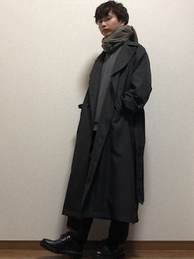 「RAGEBLUE（レイジブルー）のアイテム（トレンチコート）」を使った、玄人(くろうと)さん（メンズ・168cm）の冬コーディネート
