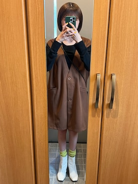 「LILY BROWN（リリーブラウン）のアイテム（ブーツ）」を使った、みゆさん（レディース・153cm）の春コーディネート