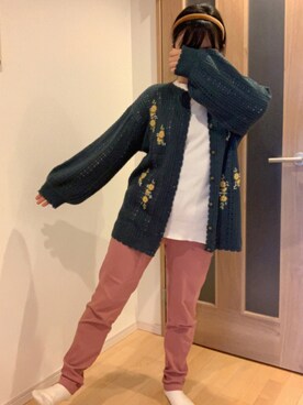 「axes femme（アクシーズファム）のアイテム（カーディガン/ボレロ）」を使った、玉野さんごさん（レディース・149cm）の秋コーディネート