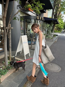 「ZARA（ザラ）のアイテム（ブーツ、ブラウン系）」を使った、ユイカさん（レディース・160cm）の秋コーディネート