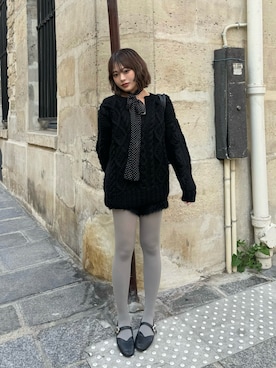 「アイテム（バレエシューズ）」を使った、ユイカさん（レディース・160cm）の冬コーディネート