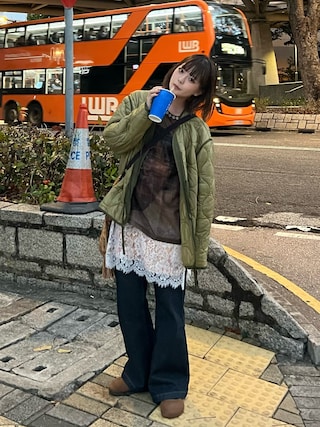 「CONPのアイテム(トップス)」を使った、ユイカさん(レディース・160cm)の春コーディネート