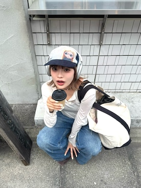 「coyseioのアイテム（帽子、ブルー系）」を使った、ユイカさん（レディース・160cm）の春コーディネート
