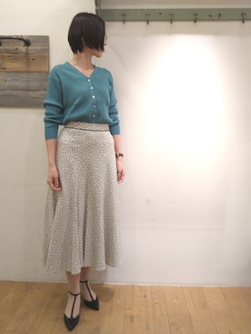 「ドット柄スカート」｜Andoさん（レディース・169cm）の春コーディネート