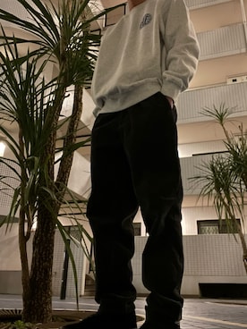 「HUF（ハフ）のアイテム（スウェット）」を使った、riku103さん（メンズ・165cm）の春コーディネート
