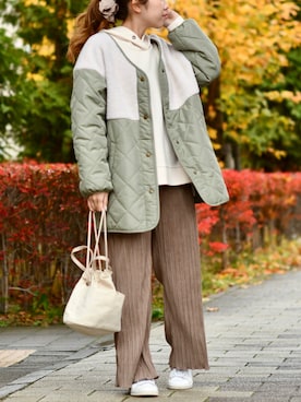 「スタンスミス」｜「アイテム（ノーカラーコート）」を使った、kbysntm723さん（レディース・154cm）の秋コーディネート