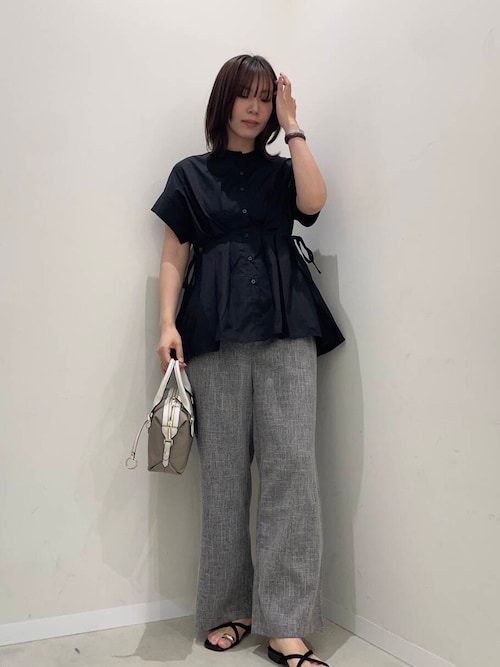 パンツ an___ AMBIDEX Store △〇sashiko check ギャザーパンツ(F コン): FLAT