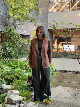 「SENSE OF PLACE by URBAN RESEARCH（センスオブプレイスバイアーバンリサーチ）の3タックスラックスワイドパンツ（その他パンツ）」を使った、yuiさん（レディース・167cm）の秋コーディネート