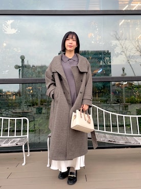 「SENSE OF PLACE by URBAN RESEARCH（センスオブプレイスバイアーバンリサーチ）のアイテム（ステンカラーコート）」を使った、yuiさん（レディース・167cm）の冬コーディネート