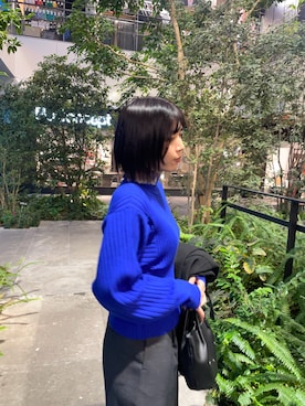 「KBF（ケイビーエフ）のアイテム（ステンカラーコート）」を使った、yuiさん（レディース・167cm）の冬コーディネート