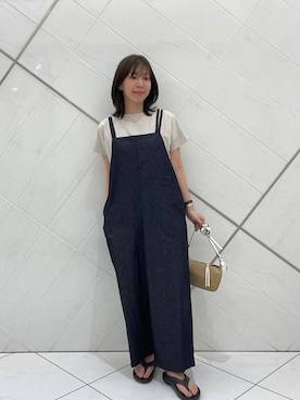 「大人カジュアル」｜「アイテム（サロペット/オーバーオール）」を使った、yuiさん（レディース・167cm）の夏コーディネート