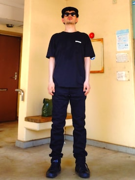 「黒コーデ」｜　Nさん（メンズ・171cm）の夏コーディネート