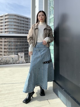 「STUDIOUS（ステュディオス）のアイテム（ブルゾン）」を使った、坂田 円香 Sakata Madokaさん（レディース・163cm）の秋コーディネート
