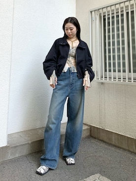 「STUDIOUS（ステュディオス）のアイテム（ブルゾン）」を使った、坂田 円香 Sakata Madokaさん（レディース・163cm）の秋コーディネート