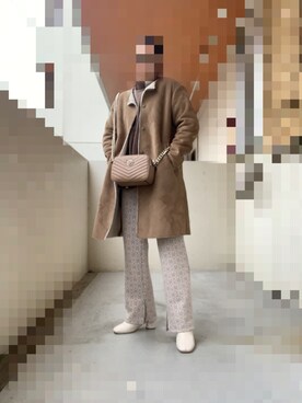 「w closet（ダブルクローゼット）のスクエアトゥブーツ（ブーツ）」を使った、ぽんさん（レディース・151cm）の冬コーディネート