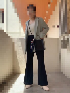 「w closet（ダブルクローゼット）のスクエアトゥブーツ（ブーツ）」を使った、ぽんさん（レディース・151cm）の夏コーディネート