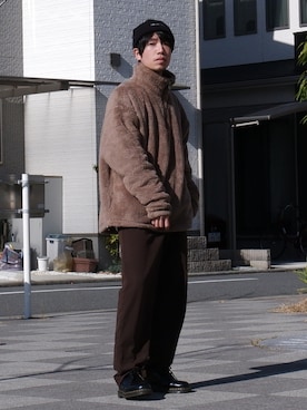 「Confirm（コンファーム）のアイテム（その他アウター）」を使った、かみけん。さん（メンズ・168cm）の冬コーディネート