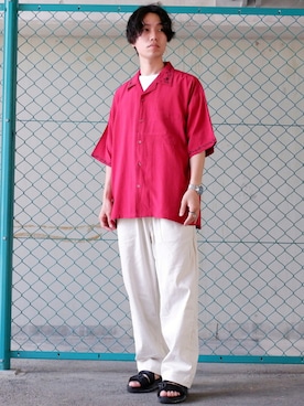 「PERSON'S（パーソンズ）のアイテム（トップス）」を使った、かみけん。さん（メンズ・168cm）の夏コーディネート