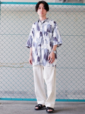 「PERSON'S（パーソンズ）のアイテム（トップス）」を使った、かみけん。さん（メンズ・168cm）の夏コーディネート