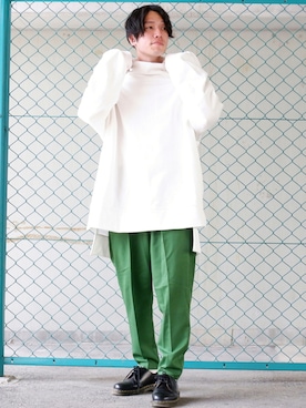 「Ellno Loset（エルノロゼット）のアイテム（スウェット）」を使った、かみけん。さん（メンズ・168cm）の秋コーディネート