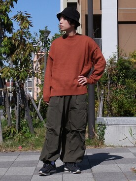 「Confirm（コンファーム）のアイテム（帽子）」を使った、かみけん。さん（メンズ・168cm）の秋コーディネート