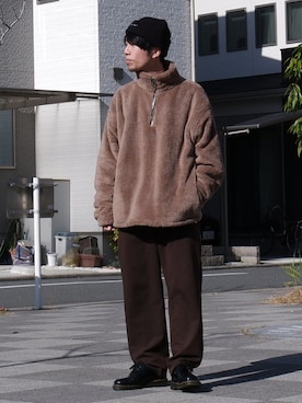 「Confirm（コンファーム）のアイテム（その他アウター）」を使った、かみけん。さん（メンズ・168cm）の冬コーディネート
