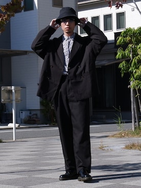 「Confirm（コンファーム）のアイテム（帽子）」を使った、かみけん。さん（メンズ・168cm）の秋コーディネート