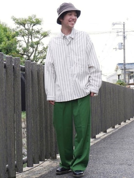 「Confirm（コンファーム）のアイテム（帽子）」を使った、かみけん。さん（メンズ・168cm）の秋コーディネート