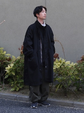 「Confirm（コンファーム）のアイテム（モッズコート）」を使った、かみけん。さん（メンズ・168cm）の春コーディネート