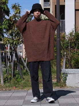 「Confirm（コンファーム）のアイテム（帽子）」を使った、かみけん。さん（メンズ・168cm）の秋コーディネート