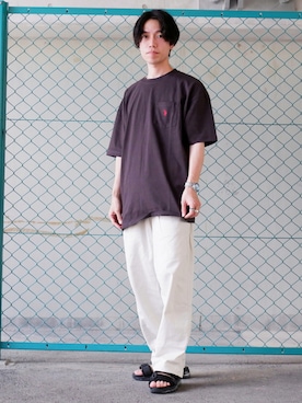 「PERSON'S（パーソンズ）のアイテム（トップス）」を使った、かみけん。さん（メンズ・168cm）の夏コーディネート