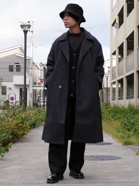 「Confirm（コンファーム）のアイテム（帽子）」を使った、かみけん。さん（メンズ・168cm）の秋コーディネート
