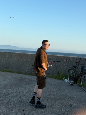「DOOPZ（ドープス）のアイテム（シューズ）」を使った、matumotohi1011さん（メンズ・185cm）の夏コーディネート
