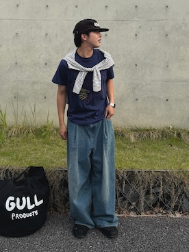 「elldu（エルドゥ）のアイテム」を使った、りくおさん（メンズ・165cm）の夏コーディネート